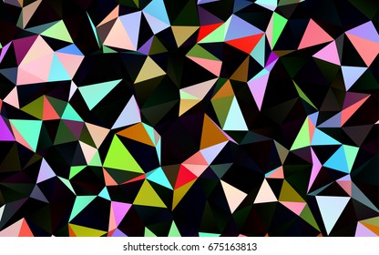 Dark Multicolor, Rainbow vector polygonal background. Modern geometrical abstract illustration with gradient. The template can be used as a background for cell phones.
