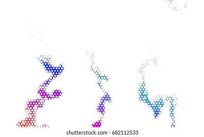 Dark Multicolor, Rainbow vector polygonal illustration, which consist of hexagons. Hexagonal pattern for your business design. Geometric background in Origami style with gradient. 