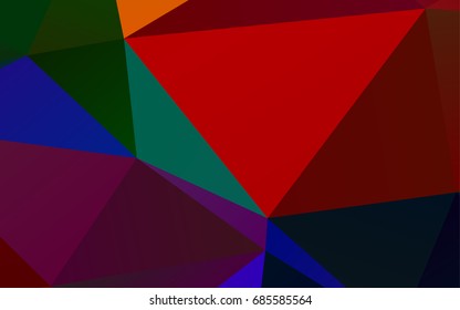 Dark Multicolor, Rainbow vector polygonal background. Creative geometric illustration in Origami style with gradient. A new texture for your design.