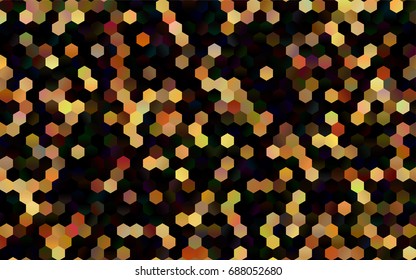 Dark Multicolor, Rainbow vector polygonal illustration, which consist of hexagons. Hexagonal design for your business. Creative geometric background in Origami style with gradient
