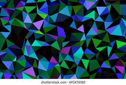 Dark Multicolor, Rainbow vector polygonal pattern. A completely new color illustration in a vague style. The textured pattern can be used for background.