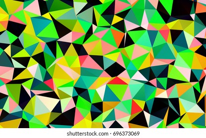 Dark Multicolor, Rainbow vector polygonal pattern. Glitter abstract illustration with an elegant design. A new texture for your design.