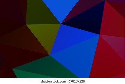 Dark Multicolor, Rainbow vector polygonal template. A vague abstract illustration with gradient. Brand-new design for your business.