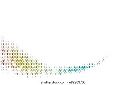 Dark Multicolor, Rainbow vector polygonal illustration, which consist of hexagons. Hexagonal pattern for your business design. Geometric background in Origami style with gradient. 