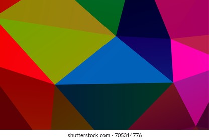 Dark Multicolor, Rainbow vector polygonal template. Colorful abstract illustration with gradient. Triangular pattern for your business design.