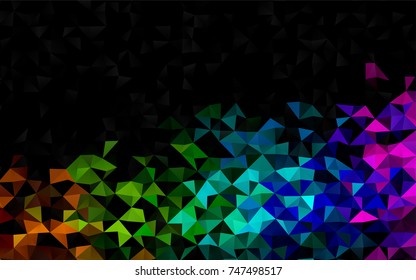 Dark Multicolor, Rainbow vector polygonal template. Shining illustration, which consist of triangles. The completely new template can be used for your brand book.