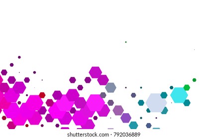 Dark Multicolor, Rainbow vector polygonal illustration, which consist of hexagons. Hexagonal pattern for your business design. Geometric background in Origami style with gradient. 