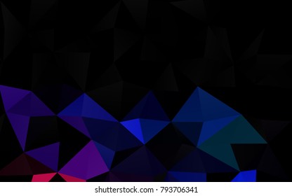 Dark Multicolor, Rainbow vector polygonal pattern. A sample with polygonal shapes. Brand-new style for your business design.