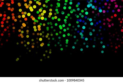 Dark Multicolor, Rainbow vector red pattern of geometric circles, shapes. Colorful mosaic banner. Geometric background with colored disks.