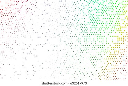 Dark Multicolor, Rainbow vector red banner with set of circles, dots. Donuts Background. Creative Design Template. Technological halftone illustration.