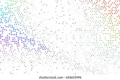 Dark Multicolor, Rainbow vector red banner with set of circles, dots. Donuts Background. Creative Design Template. Technological halftone illustration.