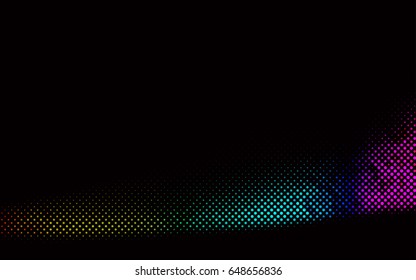 Dark Multicolor, Rainbow vector red banner with set of circles, dots. Donuts Background. Creative Design Template. Technological halftone illustration.