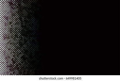 Dark Multicolor, Rainbow vector red banner with set of circles, dots. Donuts Background. Creative Design Template. Technological halftone illustration.