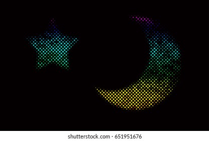 Dark Multicolor, Rainbow vector red pattern of geometric circles, shapes. Colorful mosaic banner. Geometric background with colored disks.