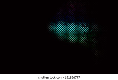 Dark Multicolor, Rainbow vector red banner with set of circles, dots. Donuts Background. Creative Design Template. Technological halftone illustration.