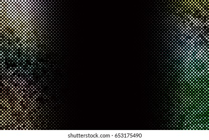 Dark Multicolor, Rainbow vector red banner with set of circles, dots. Donuts Background. Creative Design Template. Technological halftone illustration.