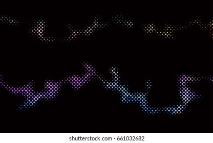 Dark Multicolor, Rainbow vector red pattern of geometric circles, shapes. Colorful mosaic banner. Geometric background with colored disks.