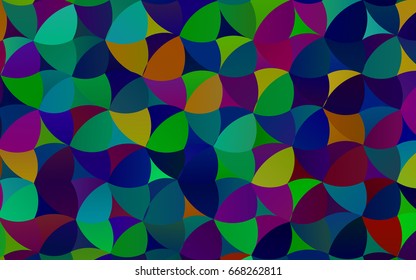 Dark Multicolor, Rainbow vector red pattern of geometric circles, shapes. Colorful mosaic banner. Geometric background with colored disks.