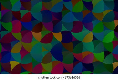Dark Multicolor, Rainbow vector red banner with set of circles, dots. Donuts Background. Creative Design Template. Technological halftone illustration.