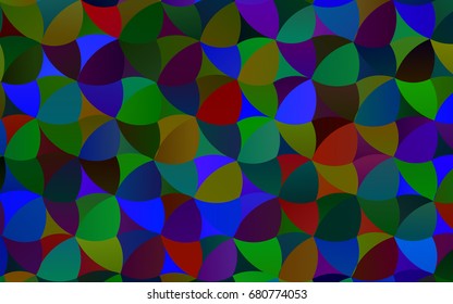 Dark Multicolor, Rainbow vector red pattern of geometric circles, shapes. Colorful mosaic banner. Geometric background with colored disks.