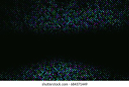 Dark Multicolor, Rainbow vector red banner with set of circles, dots. Donuts Background. Creative Design Template. Technological halftone illustration.