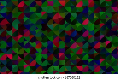 Dark Multicolor, Rainbow vector red pattern of geometric circles, shapes. Colorful mosaic banner. Geometric background with colored disks.