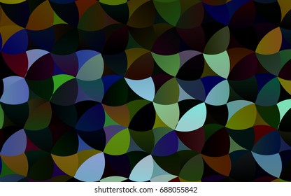 Dark Multicolor, Rainbow vector red banner with set of circles, dots. Donuts Background. Creative Design Template. Technological halftone illustration.