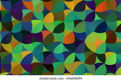 Dark Multicolor, Rainbow vector red pattern of geometric circles, shapes. Colorful mosaic banner. Geometric background with colored disks.