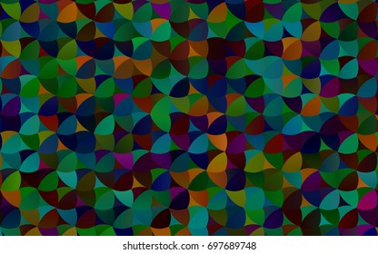 Dark Multicolor, Rainbow vector red pattern of geometric circles, shapes. Colorful mosaic banner. Geometric background with colored disks.