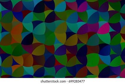 Dark Multicolor, Rainbow vector red pattern of geometric circles, shapes. Colorful mosaic banner. Geometric background with colored disks.