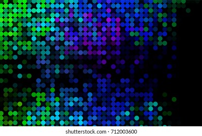 Dark Multicolor, Rainbow vector red pattern of geometric circles, shapes. Colorful mosaic banner. Geometric background with colored disks.