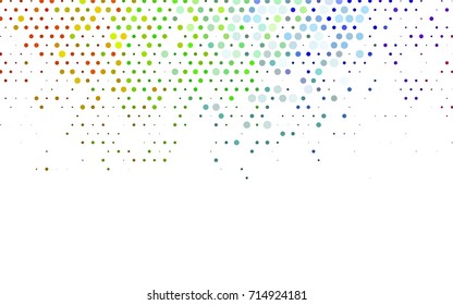 Dark Multicolor, Rainbow vector red banner with set of circles, dots. Donuts Background. Creative Design Template. Technological halftone illustration.
