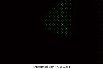Dark Multicolor, Rainbow vector red banner with set of circles, dots. Donuts Background. Creative Design Template. Technological halftone illustration.