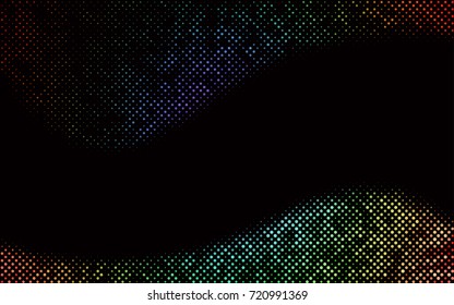 Dark Multicolor, Rainbow vector red banner with set of circles, dots. Donuts Background. Creative Design Template. Technological halftone illustration.