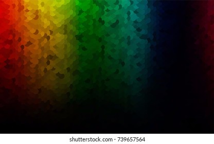 Dark Multicolor, Rainbow vector red banner with set of circles, dots. Donuts Background. Creative Design Template. Technological halftone illustration.