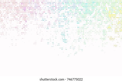 Dark Multicolor, Rainbow vector red banner with set of circles, dots. Donuts Background. Creative Design Template. Technological halftone illustration.