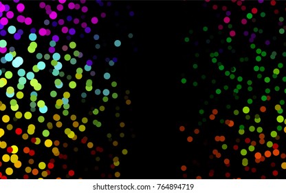 Dark Multicolor, Rainbow vector red pattern of geometric circles, shapes. Colorful mosaic banner. Geometric background with colored disks.