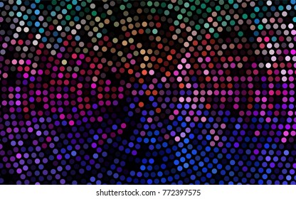 Dark Multicolor, Rainbow vector red pattern of geometric circles, shapes. Colorful mosaic banner. Geometric background with colored disks.