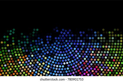 Dark Multicolor, Rainbow vector red pattern of geometric circles, shapes. Colorful mosaic banner. Geometric background with colored disks.