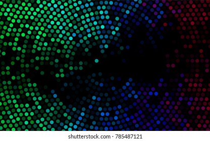Dark Multicolor  Rainbow vector red banner and set circles  dots  Donuts Background  Creative Design Template  Technological halftone illustration 