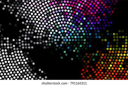 Dark Multicolor, Rainbow vector red pattern of geometric circles, shapes. Colorful mosaic banner. Geometric background with colored disks.