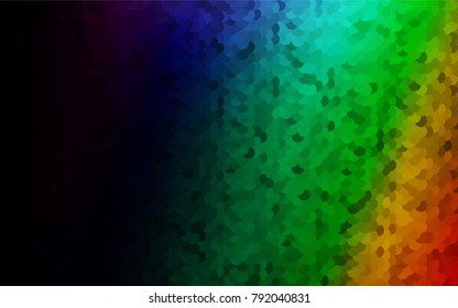 Dark Multicolor, Rainbow vector red banner with set of circles, dots. Donuts Background. Creative Design Template. Technological halftone illustration.