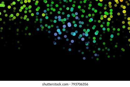 Dark Multicolor, Rainbow vector red pattern of geometric circles, shapes. Colorful mosaic banner. Geometric background with colored disks.