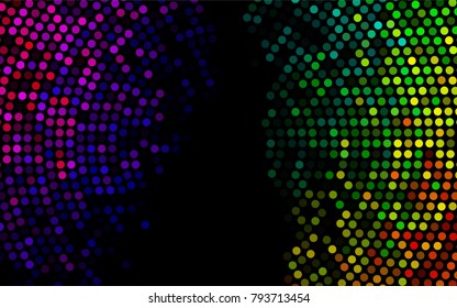 Dark Multicolor, Rainbow vector red pattern of geometric circles, shapes. Colorful mosaic banner. Geometric background with colored disks.