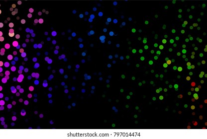 Dark Multicolor, Rainbow vector red pattern of geometric circles, shapes. Colorful mosaic banner. Geometric background with colored disks.