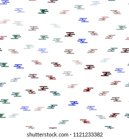 Dark Multicolor, Rainbow vector seamless background with straight lines. Decorative shining illustration with lines on abstract template. Best design for your ad, poster, banner.