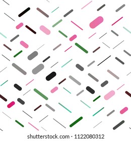 Dark Multicolor, Rainbow vector seamless pattern with narrow lines. Glitter abstract illustration with colored sticks. The pattern can be used as ads, poster, banner for commercial.
