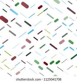 Dark Multicolor, Rainbow vector seamless pattern with narrow lines. Lines on blurred abstract background with gradient. Best design for your ad, poster, banner.