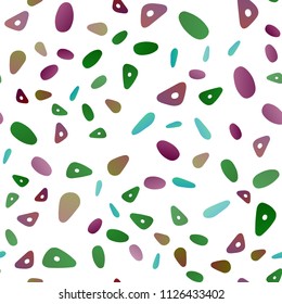 Dark Multicolor, Rainbow vector seamless texture in triangular style with circles. Glitter abstract illustration with spheres, triangular lines. Best design for your ad, poster, banner.