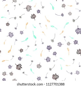 Dark Multicolor, Rainbow vector seamless hand painted pattern. leaves on elegant natural pattern with gradient. Brand new design for your business.